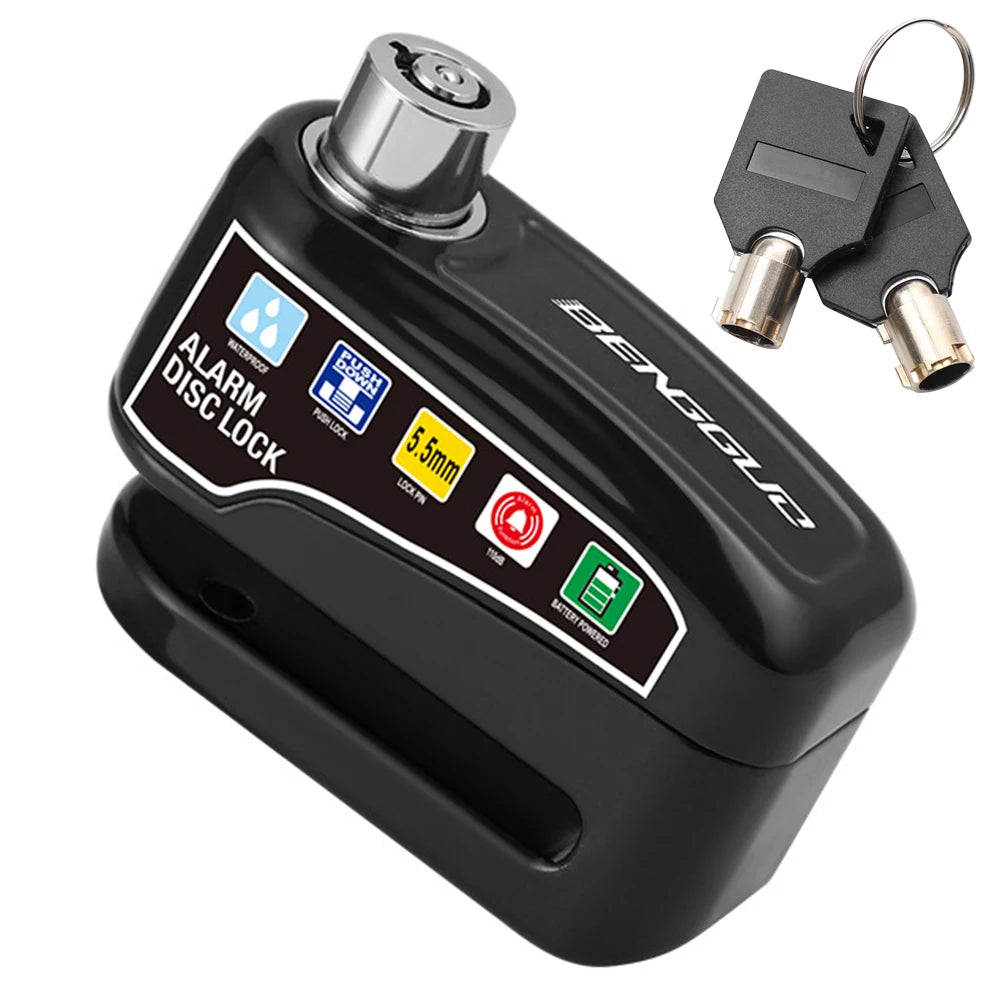 Shunmaii Bicycle Alarm Disc Brake Lock With Keys For Motorcycles