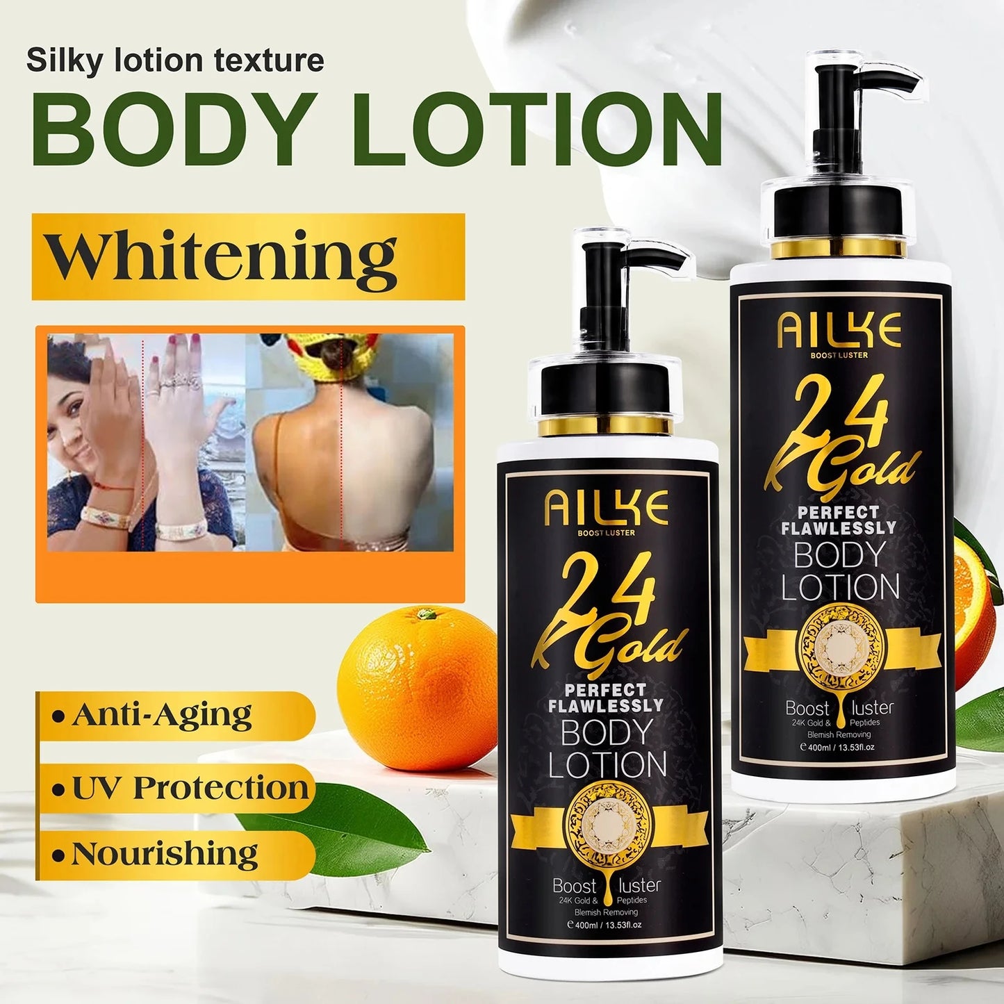 AILKE Body Oil for All Skin Types Moisturizes and Brightens