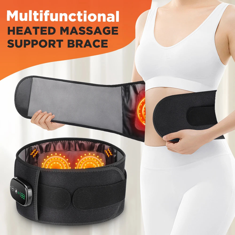 Hailicare Heating Vibration Massager Belt With Red Light Back Support