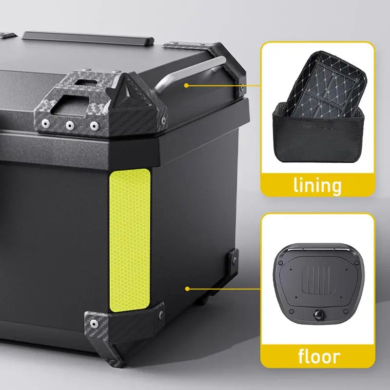 Universal Motorcycle Top Case Waterproof Trunk With Anti Theft Lock