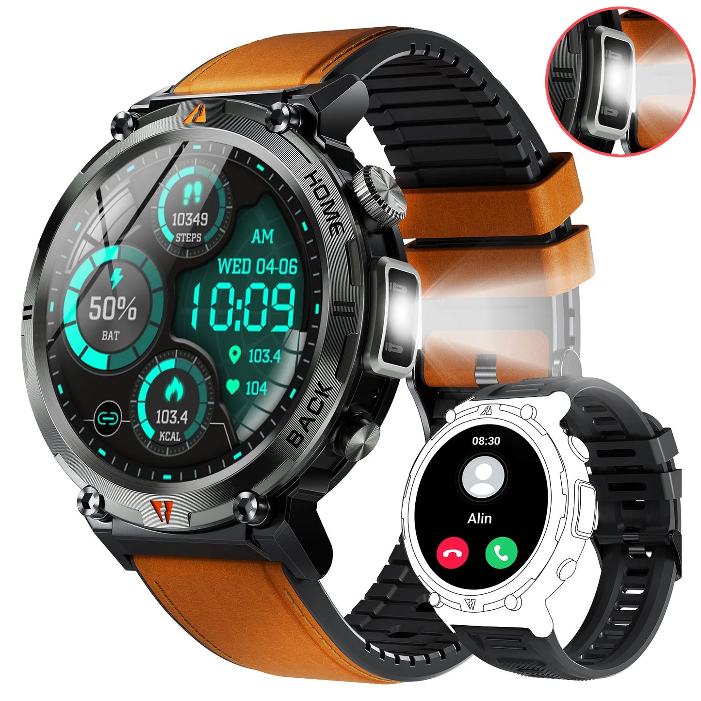 EIGIIS KE3 Smartwatch For Men Health Monitor Bluetooth Call