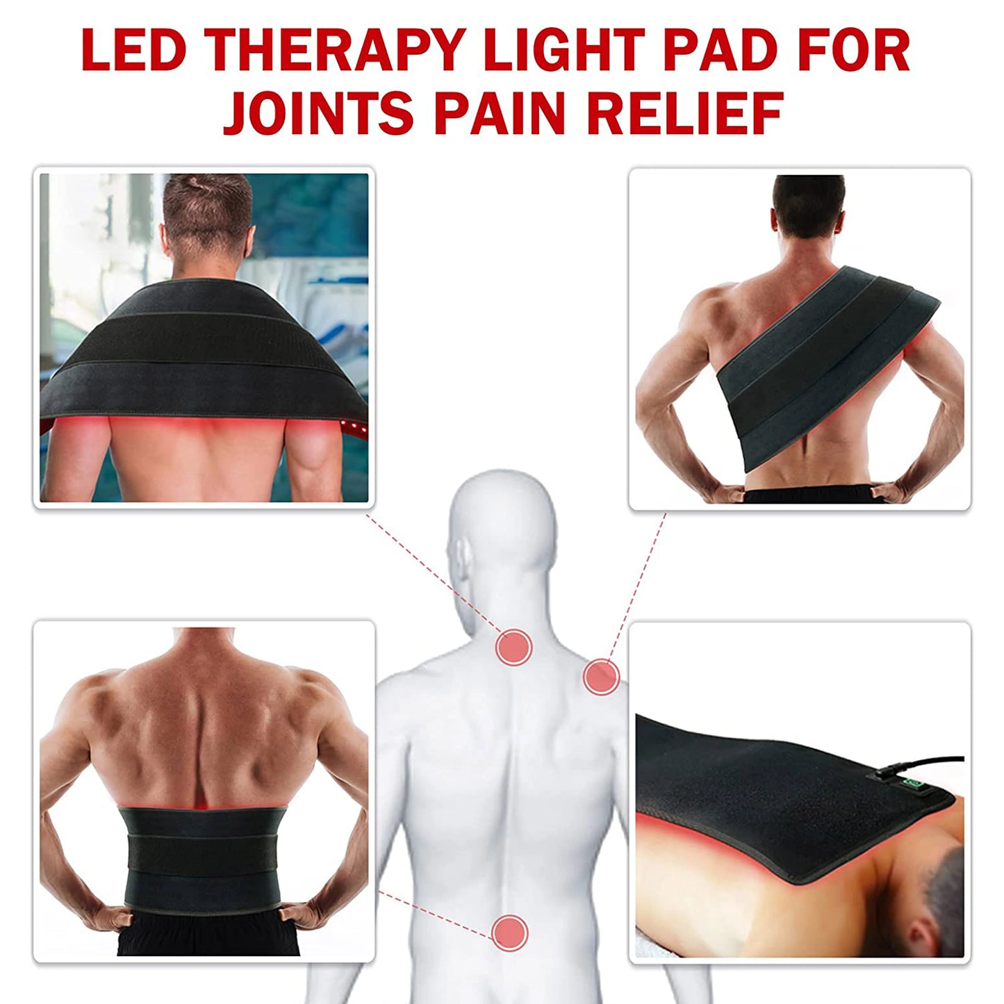 LOVTRAVEL Light Therapy Mat Full Body Back Wrap 660nm 850nm