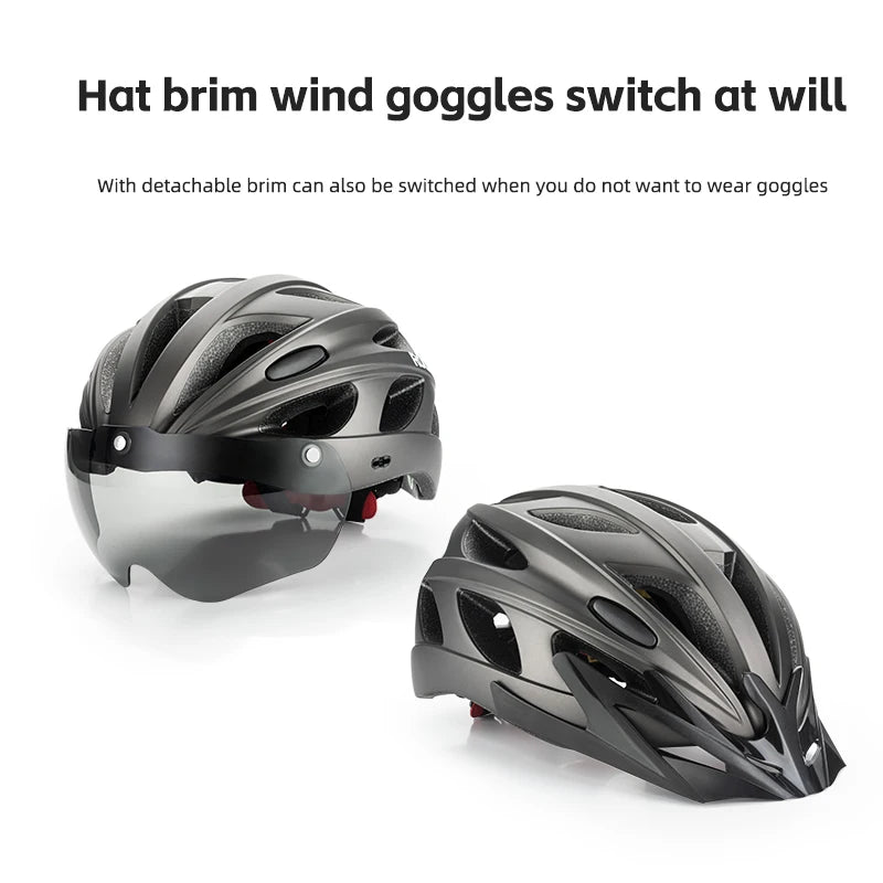 ROCKBROS Cycling Helmet With Goggles For MTB And Road Bike