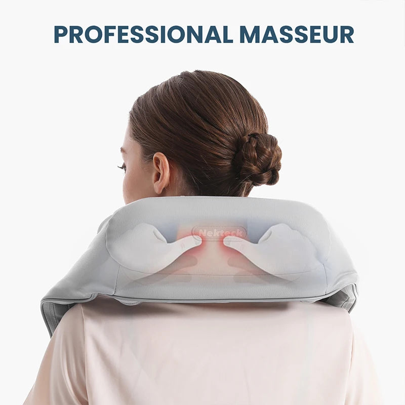 Nekteck Shiatsu Neck and Shoulder Massager Heated Back Pillow