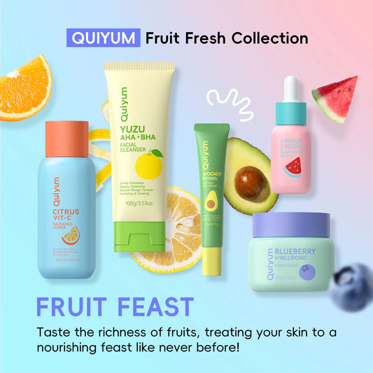 QUIYUM Fruit Fresh Collection 5-Piece Skincare Set Brightening Hydration