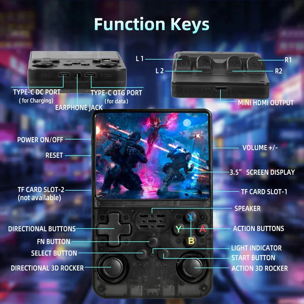 WUDS R36HD Handheld Retro Game Console