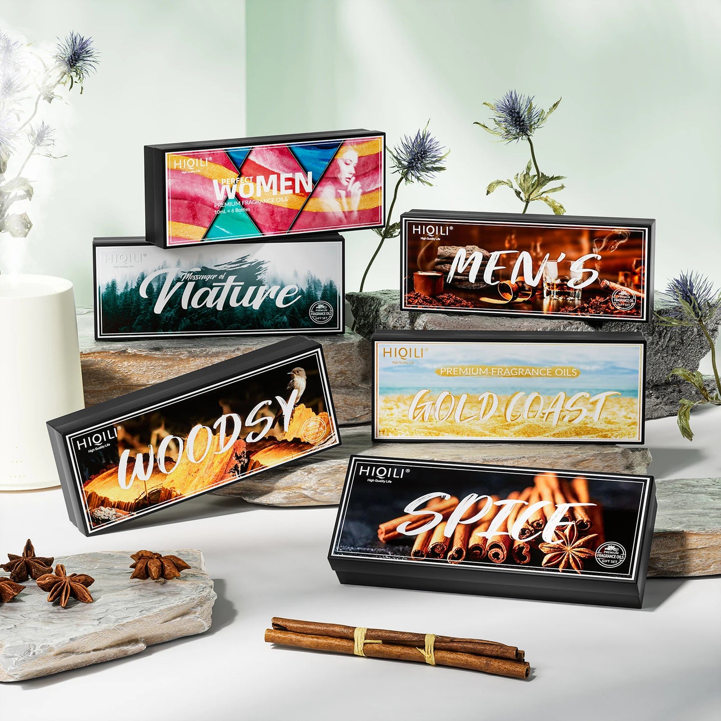 HIQILI Fragrance Oil Set 6 Piece Perfume Oils For Diffuser