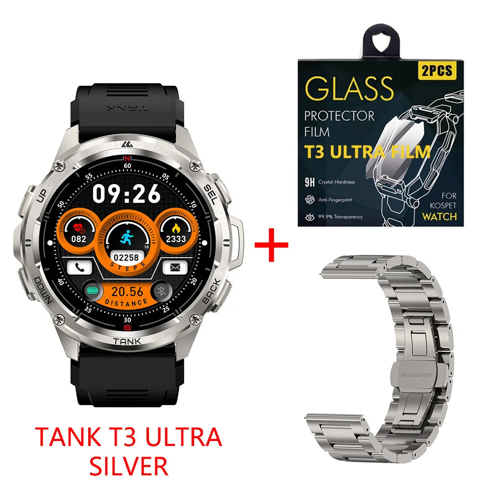 KOSPET Tank T3 Ultra GPS Smartwatch For Men Barometer Altimeter