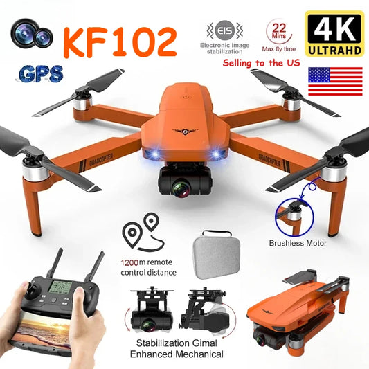 QJ KF102 4K GPS Quadcopter Dual Camera 2 Axis Gimbal
