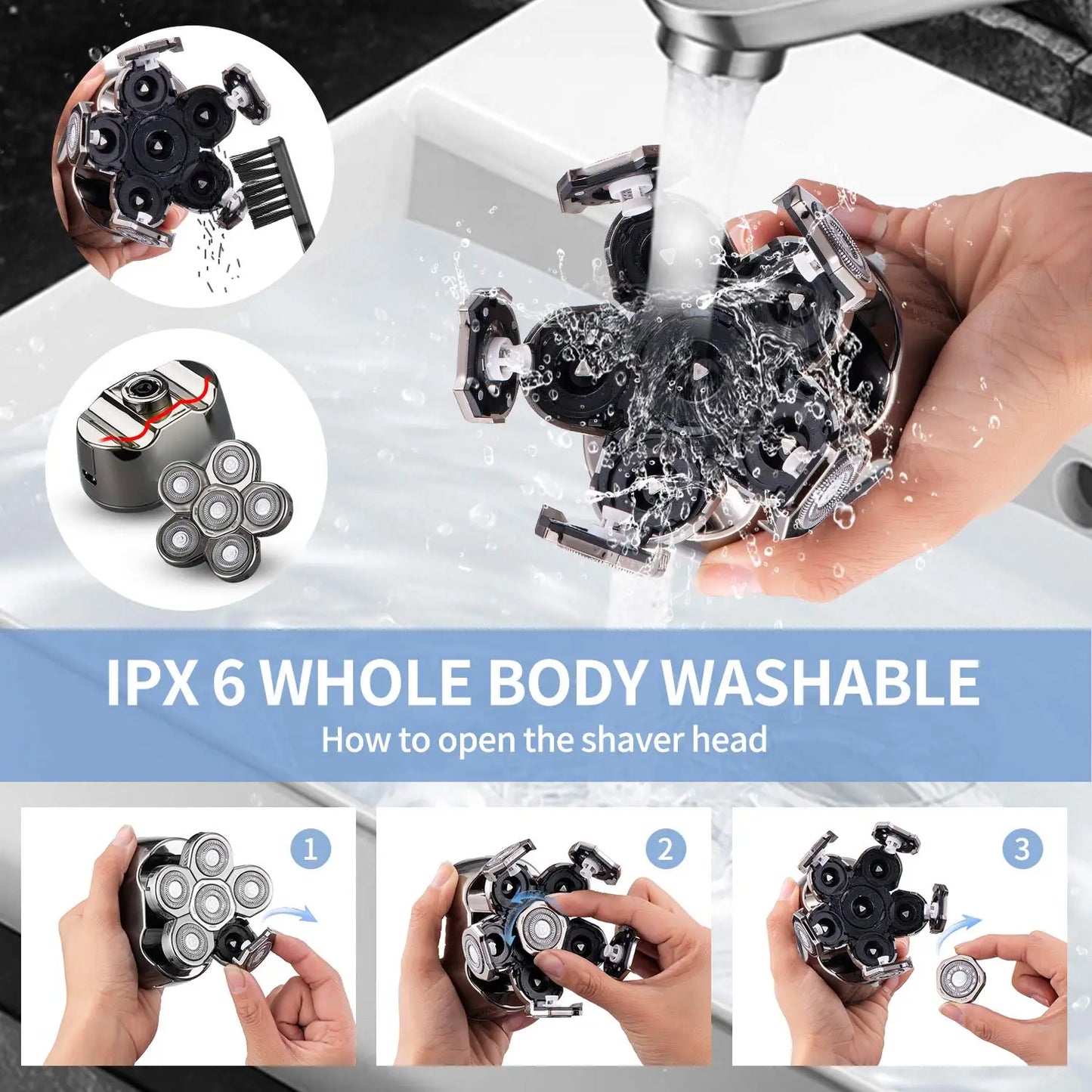 Surker 5-in-1 Electric Shaver for Men with Floating Head and Digital Display