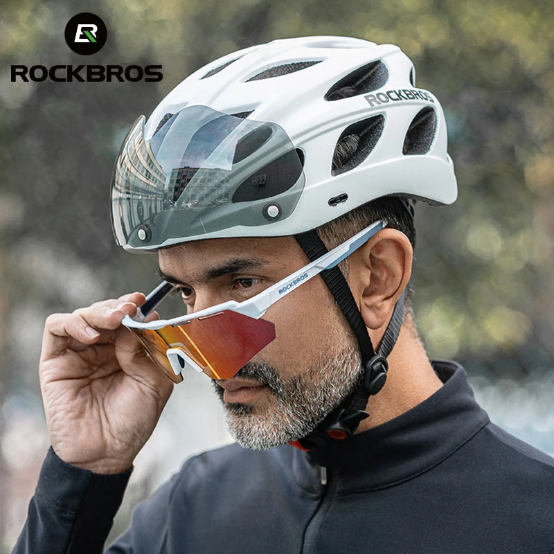ROCKBROS Cycling Helmet With Goggles For MTB And Road Bike