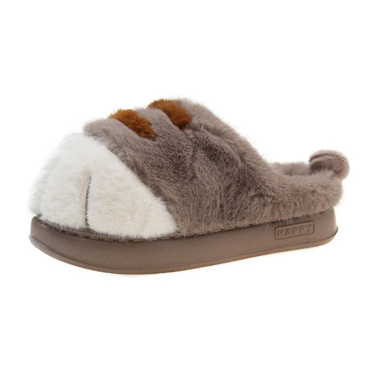 Guangdong Cat Paw Plush Slippers Indoor Cozy Warm House Shoes