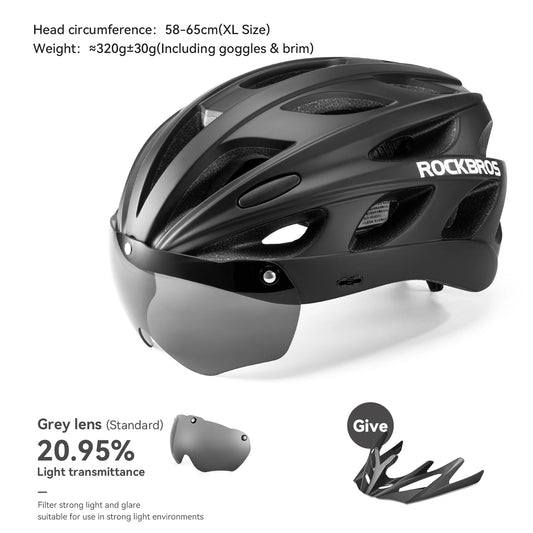 ROCKBROS Cycling Helmet With Goggles For MTB And Road Bike
