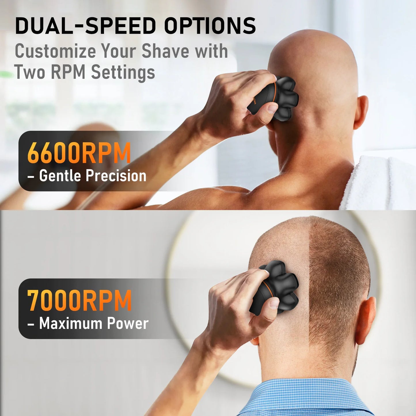 MAXGROOM 7D Electric Shaver for Men, Waterproof Beard and Head Trimmer, USB Rechargeable