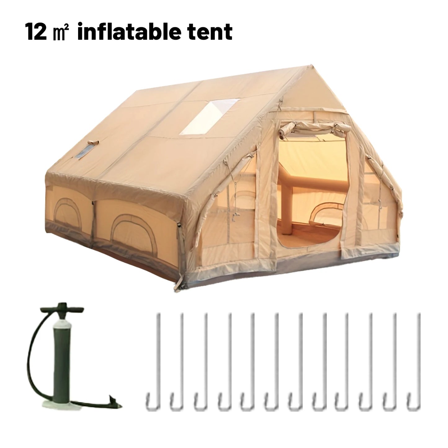 Pakicetus Inflatable Family Camping Tent With Stove Plug