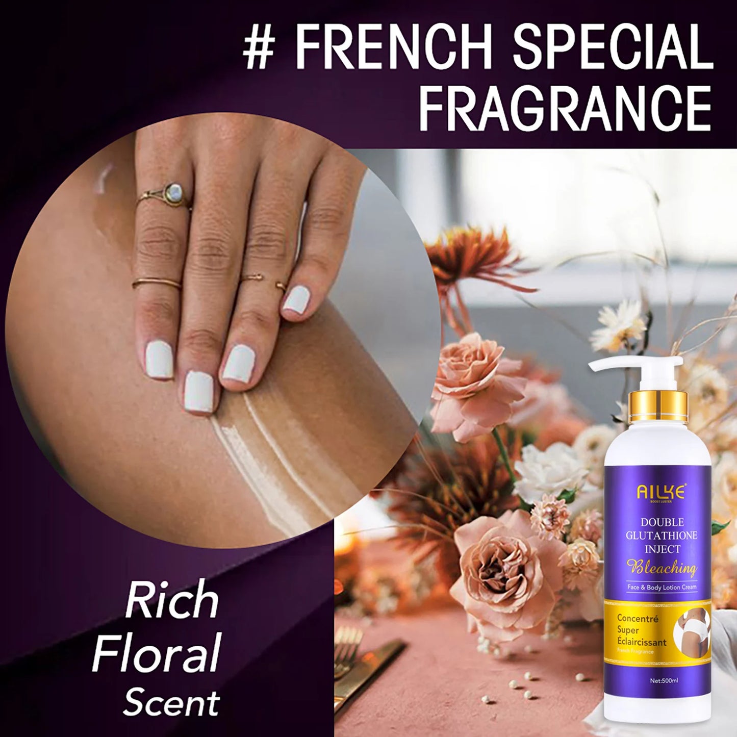 AILKE Whitening Cream Glutathione Body Lotion For Brighter Skin