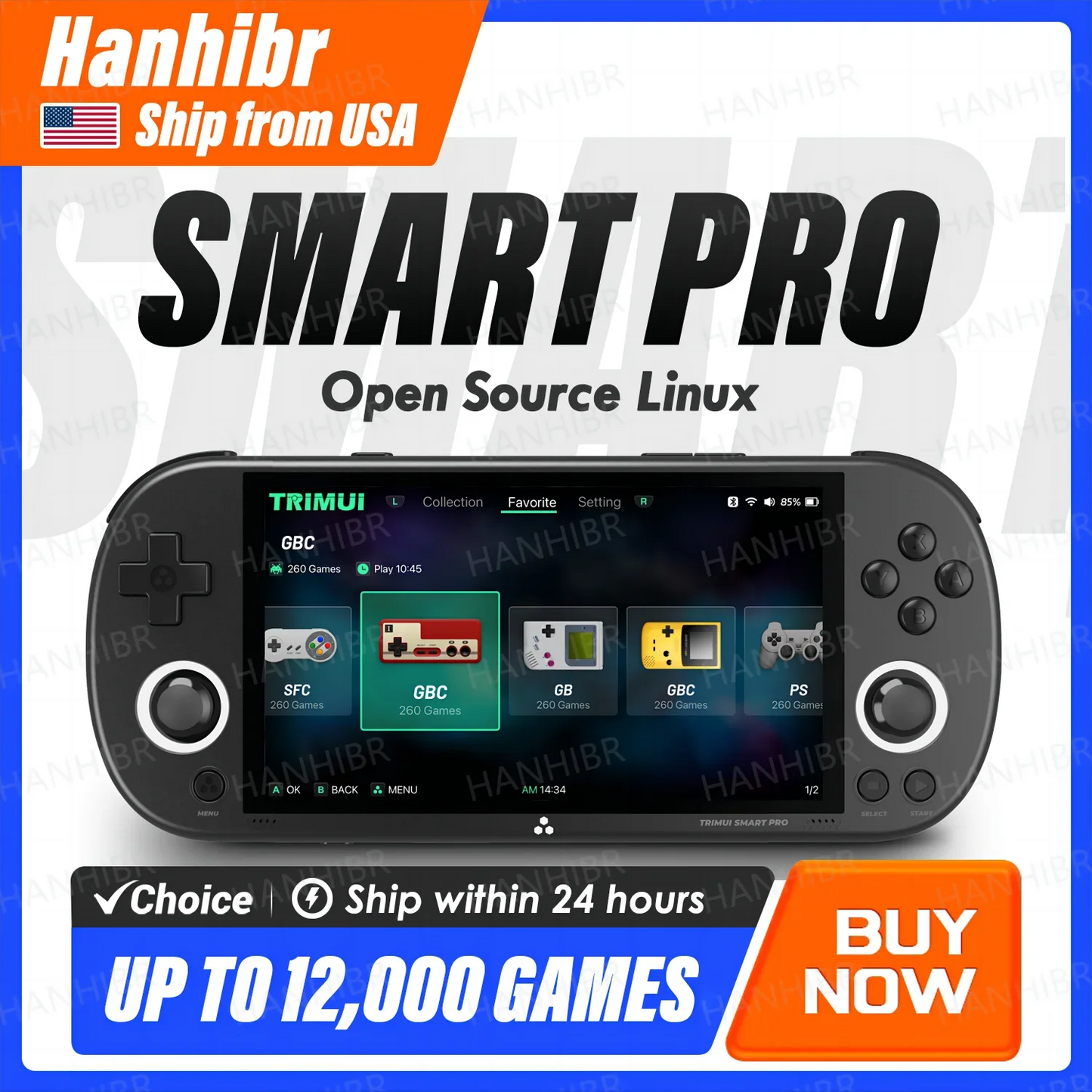 TRIMUI Smart Pro Handheld Game Console With IPS Display And Retro Gaming