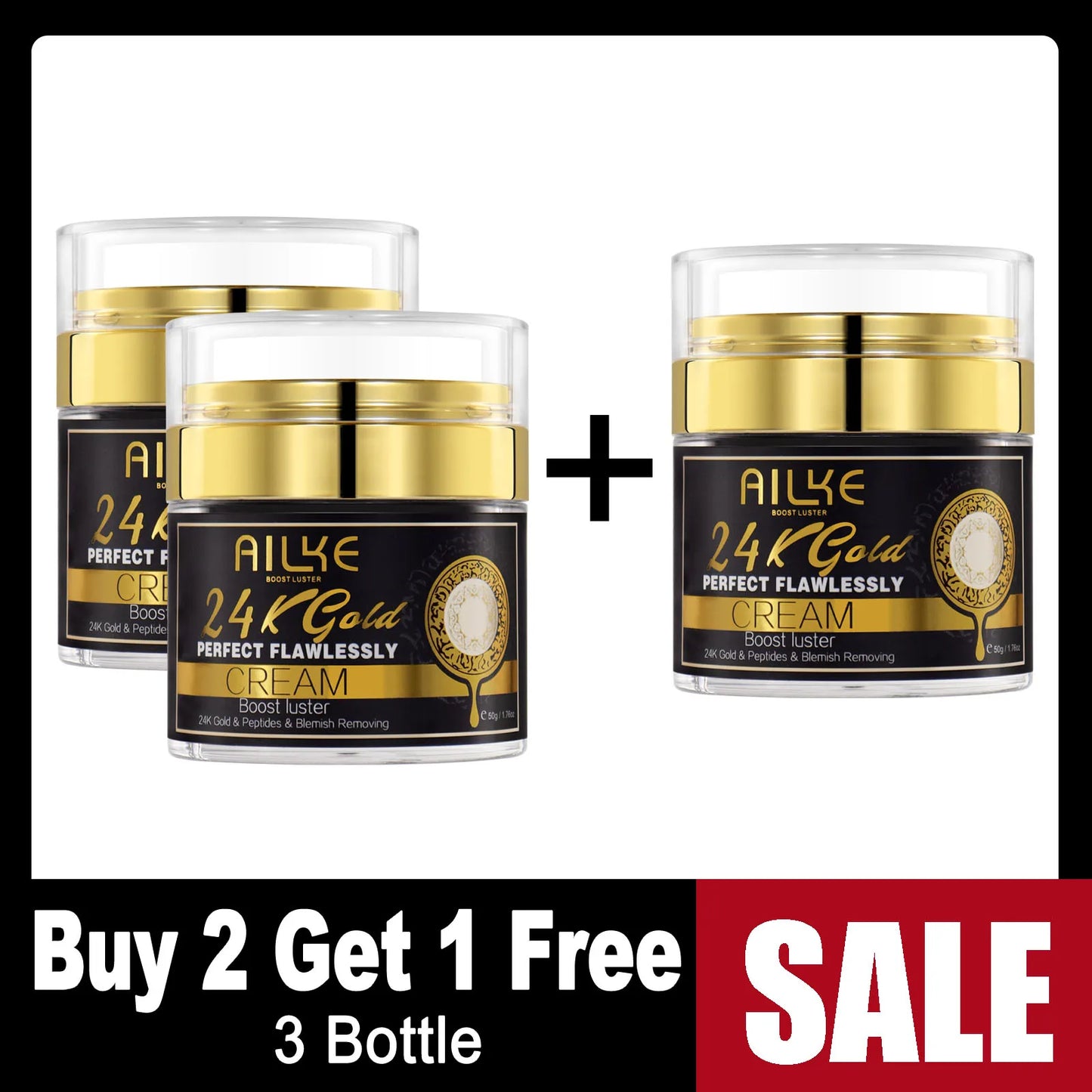 AILKE 24K Gold Collagen Whitening Skincare Anti Aging Set