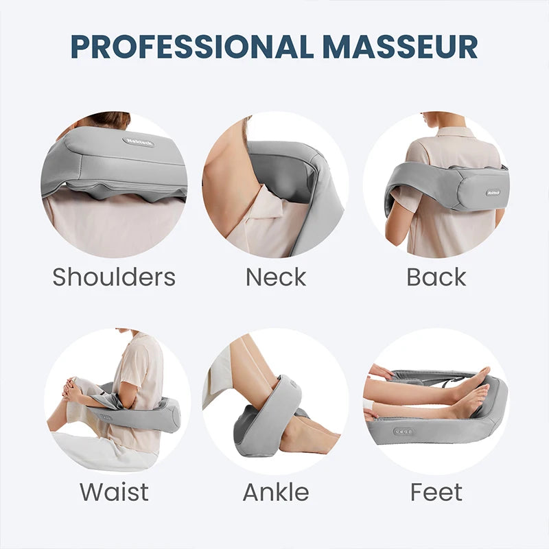 Nekteck Shiatsu Neck and Shoulder Massager Heated Back Pillow