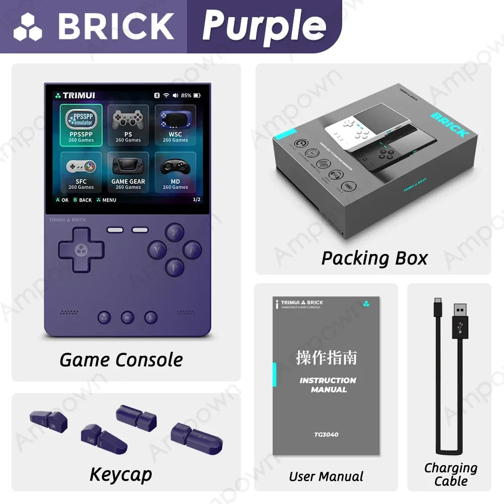 TRIMUIC Brick Handheld Game Console With IPS Display