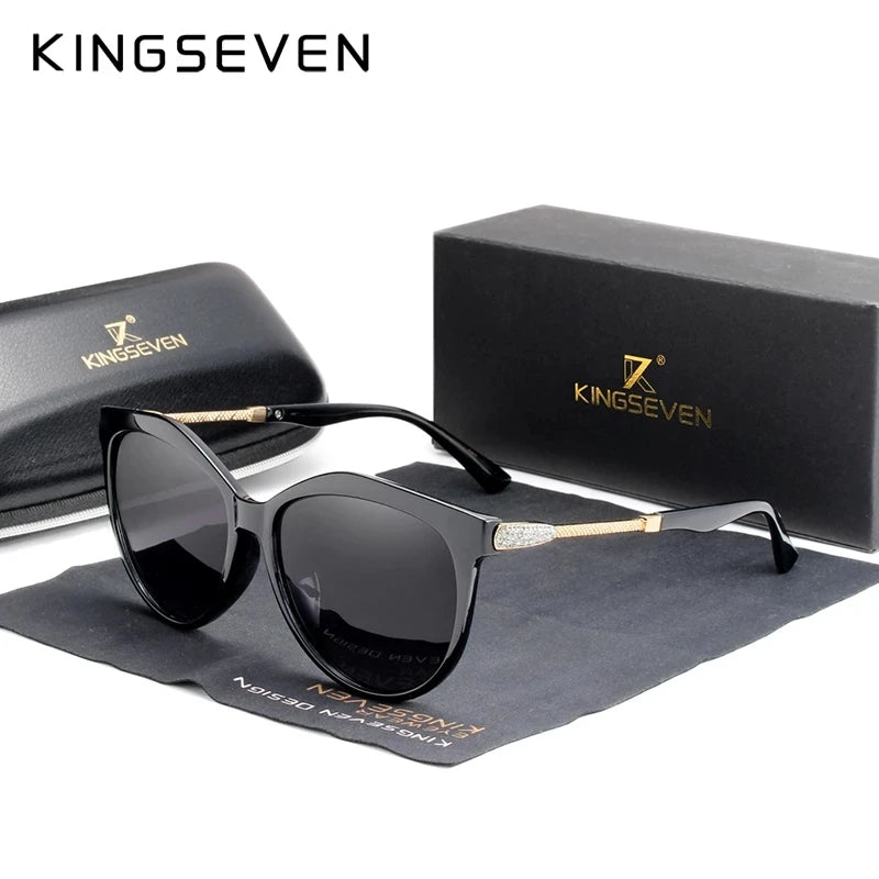 KINGSEVEND Classic Womens Cat Eye Sunglasses Polarized UV Protection