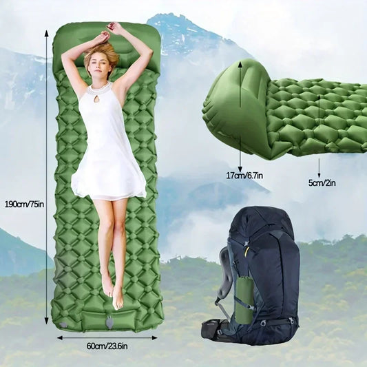 NONECN Outdoor Sleeping Pad Self Inflating Mattress With Pillow