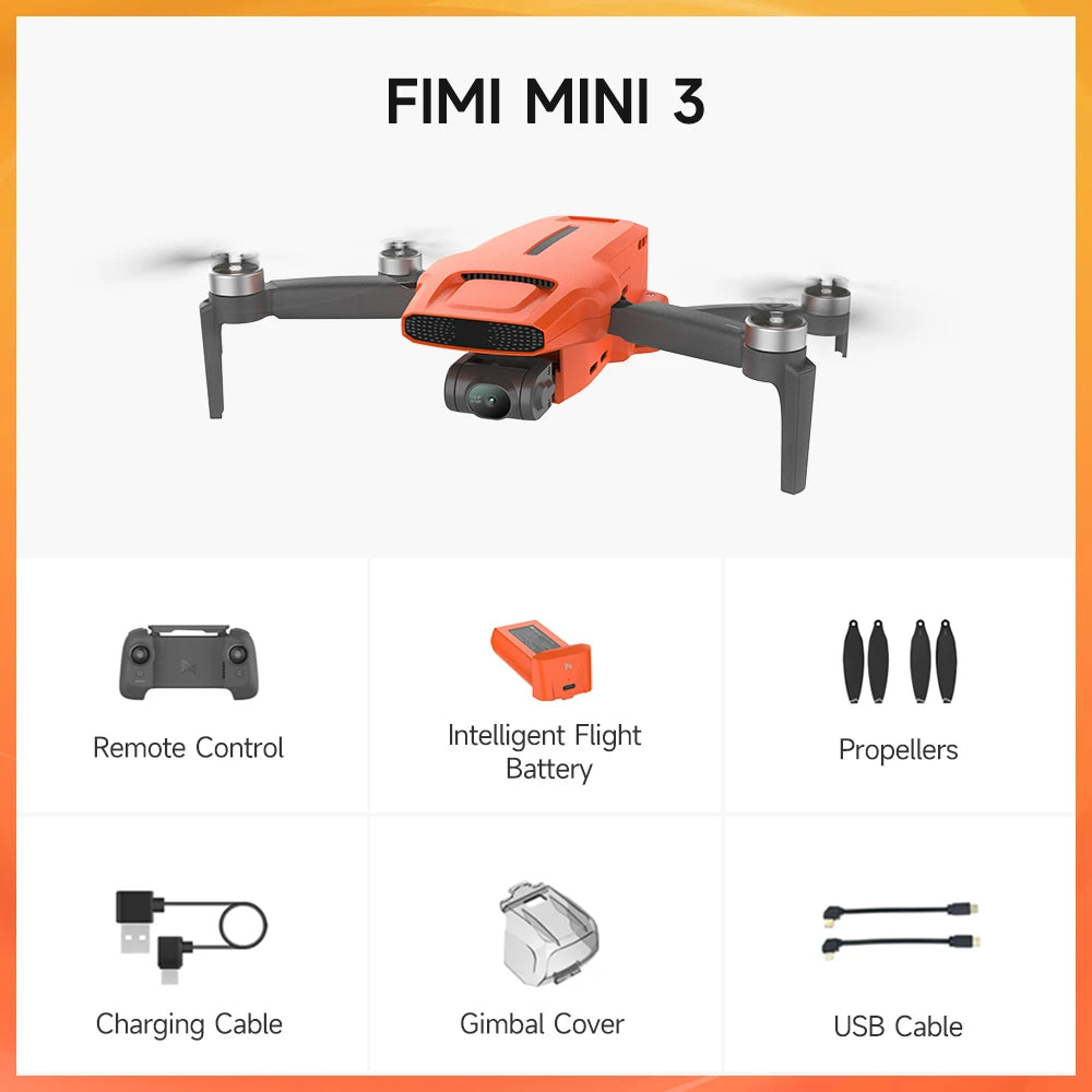FIMI Mini 3 Drone 4K Night Video 9km 3-Axis Gimbal