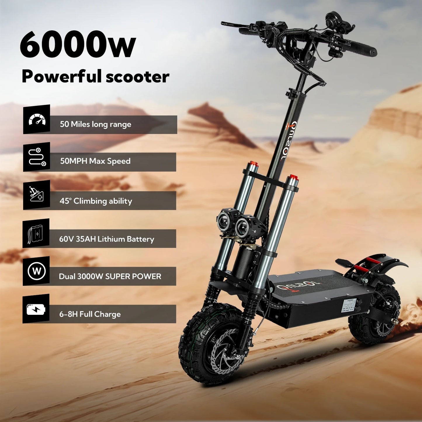TOURSOR E5B Electric Scooter Dual Motor 60V 3000W Offroad