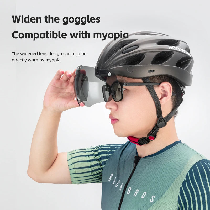 ROCKBROS Cycling Helmet With Goggles For MTB And Road Bike