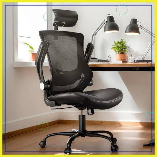 Ergonomic Mesh Office Chair With Adjustable Lumbar Support Armrests
