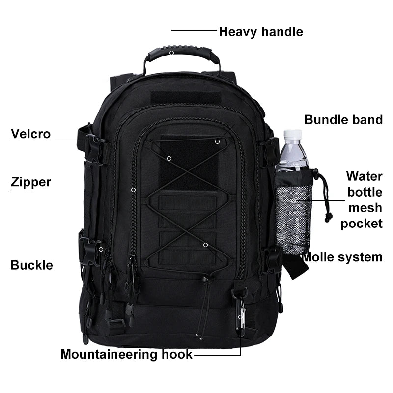 QCN Fujian Large Capacity Tactical Backpack 56L For Outdoors