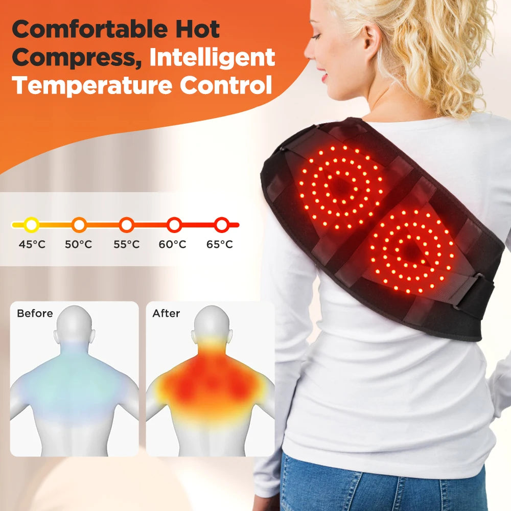 Hailicare Heating Vibration Massager Belt With Red Light Back Support