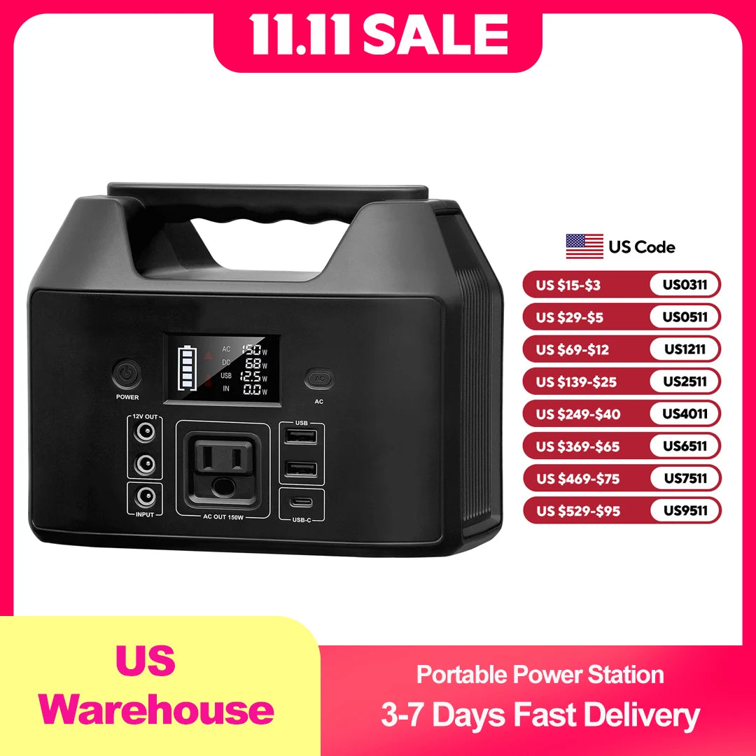 SinKeu E150 LiFePO4 150W Portable Power Station