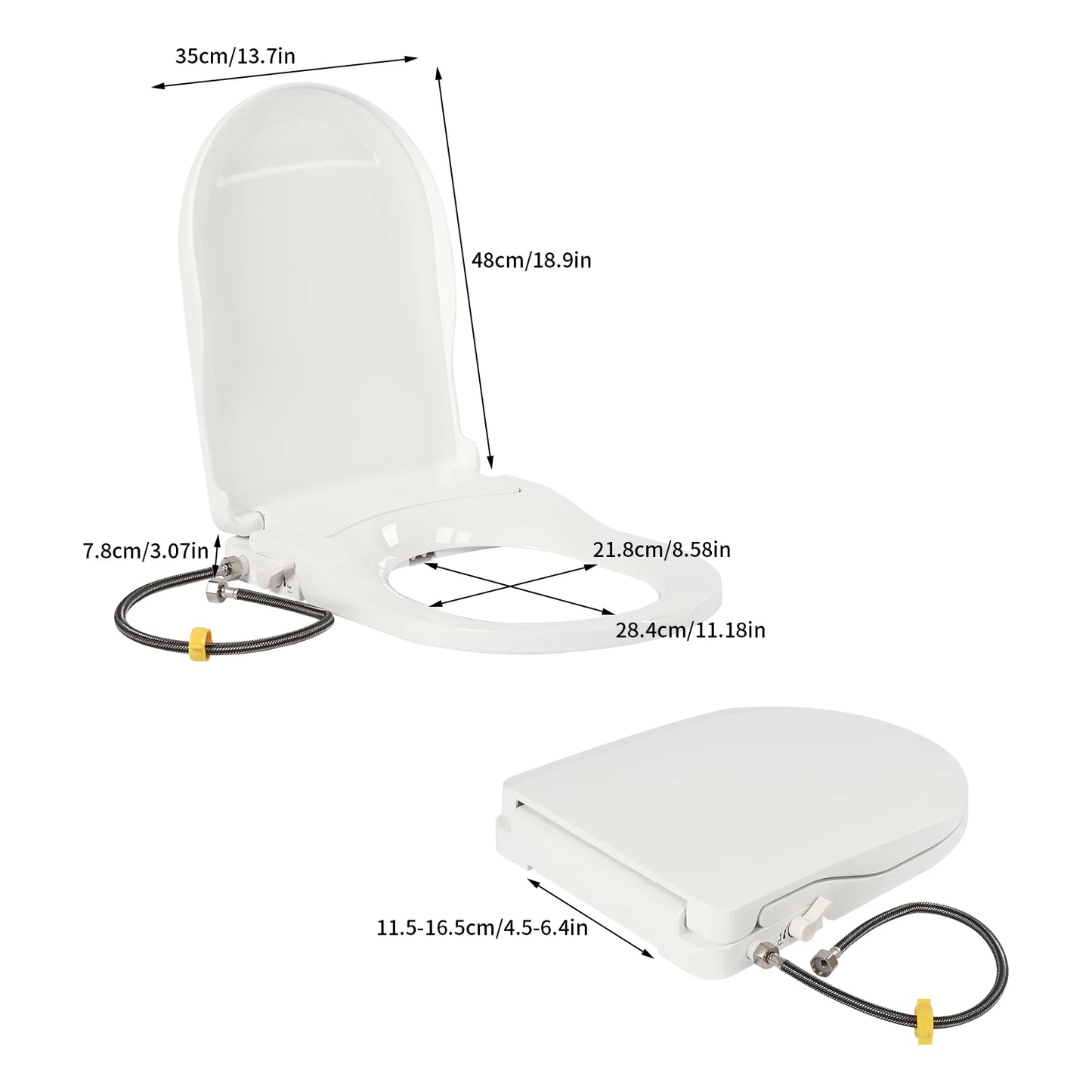 Buffer Non-Electric Bidet Toilet Seat With Dual Nozzles