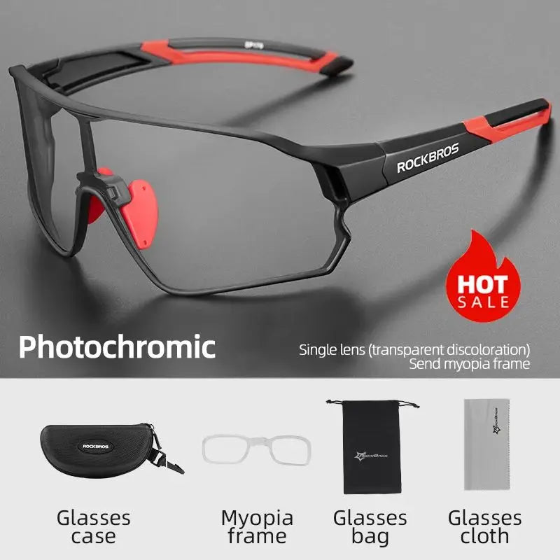 RockBros Photochromic Cycling Glasses UV400 Protection for MTB