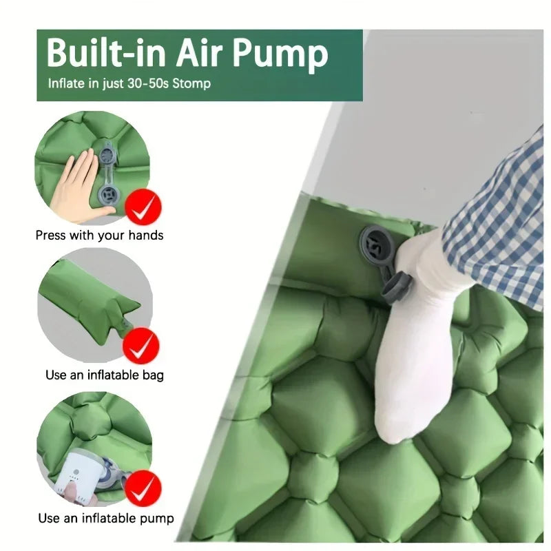 NONECN Outdoor Sleeping Pad Self Inflating Mattress With Pillow