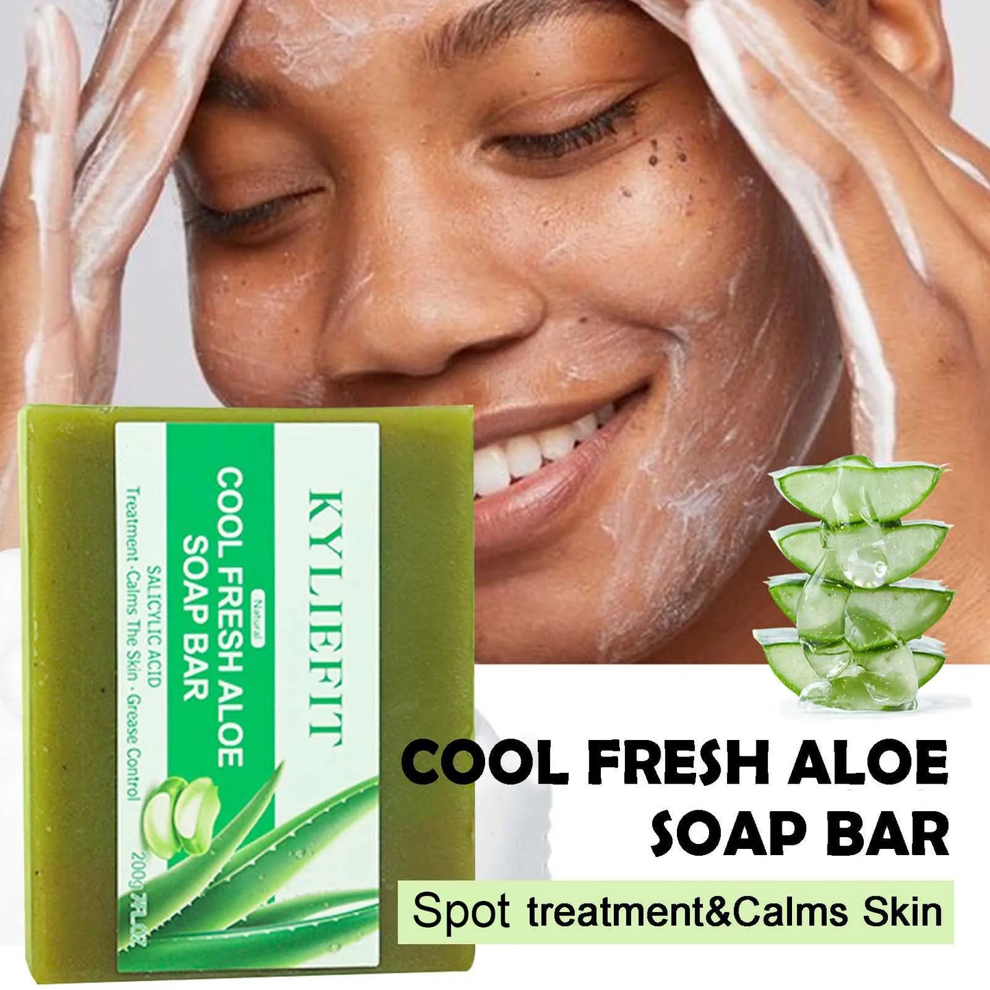 AILKE Aloe Vera Soap Bar for Brightening and Cleansing
