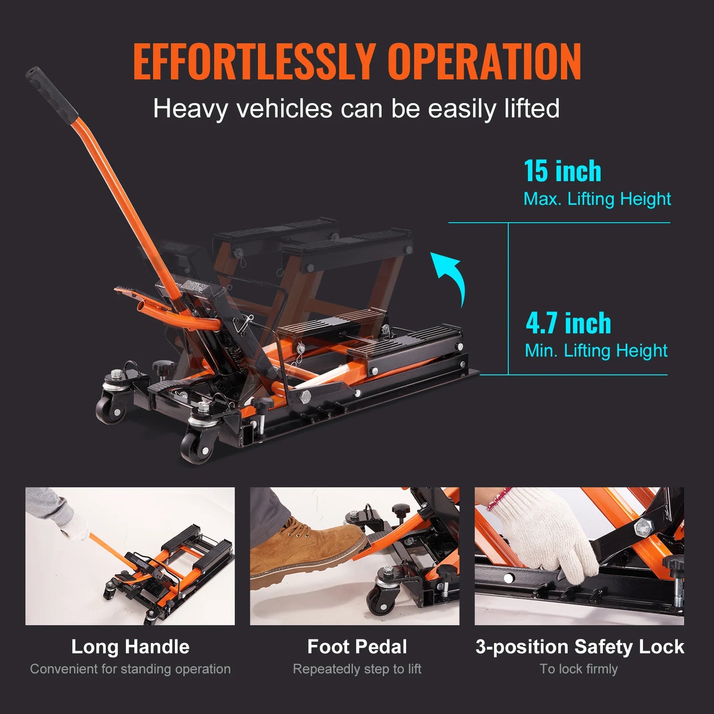 SucceBuy Hydraulic Motorcycle Jack Stand Scissor Lift for ATV UTV