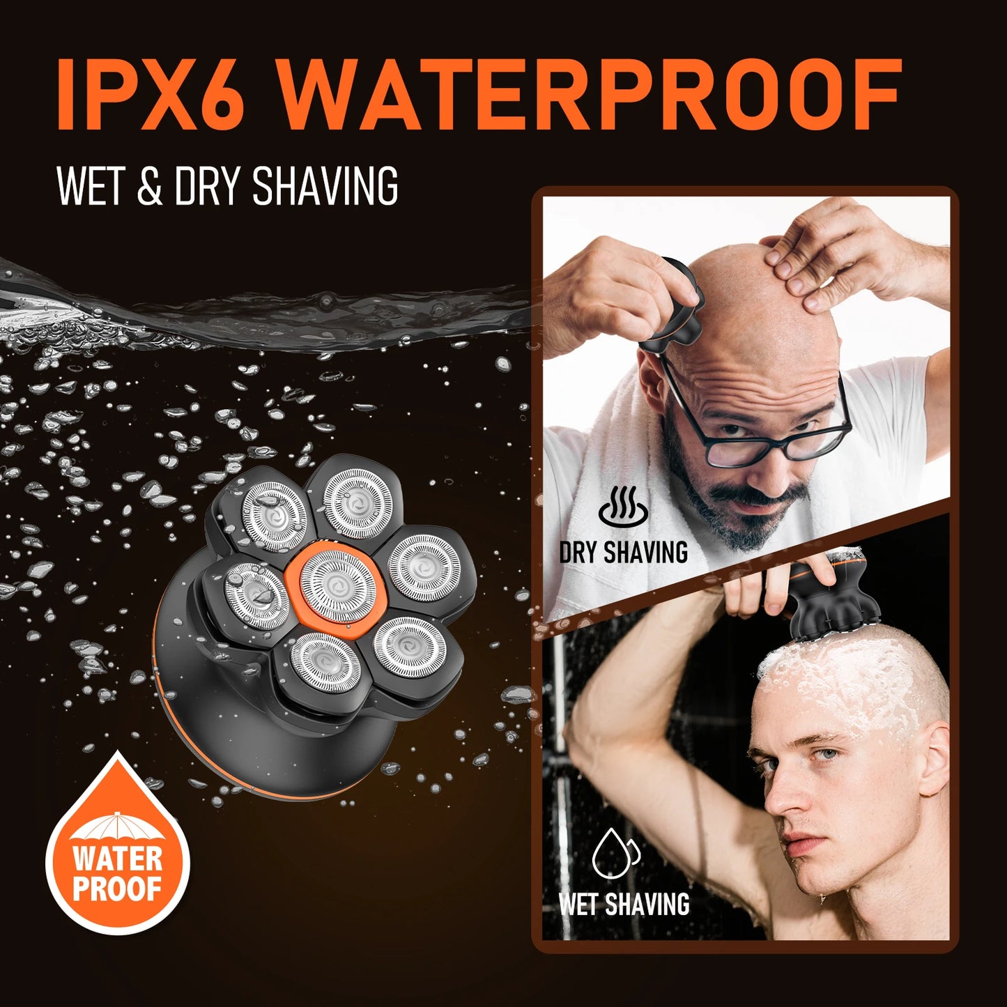 MAXGROOM 7D Electric Shaver for Men, Waterproof Beard and Head Trimmer, USB Rechargeable