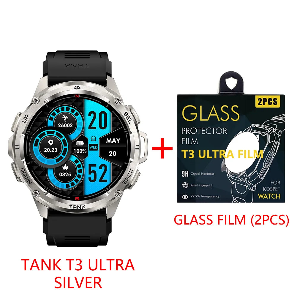 KOSPET Tank T3 Ultra GPS Smartwatch For Men Barometer Altimeter