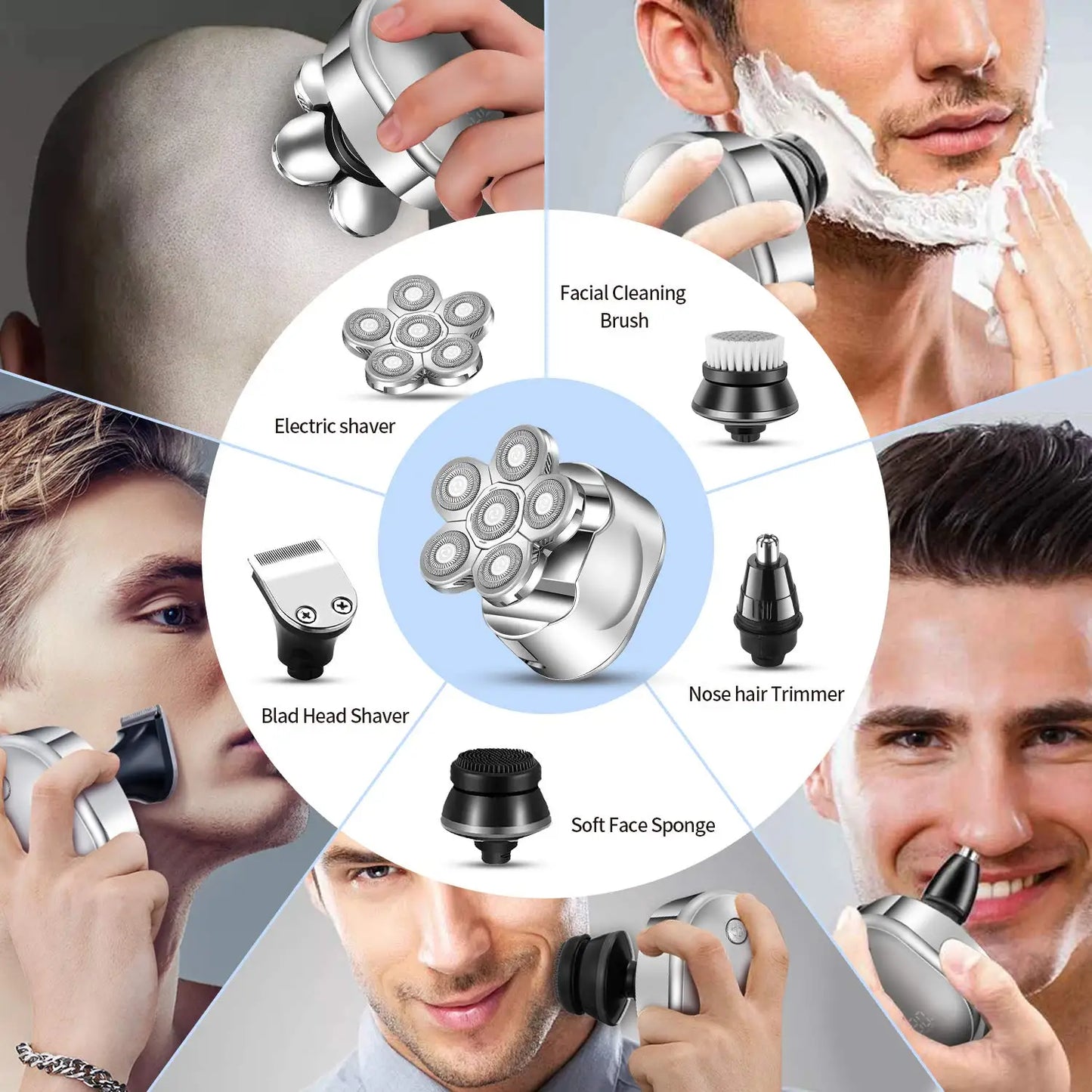 Surker 5-in-1 Electric Shaver for Men with Floating Head and Digital Display