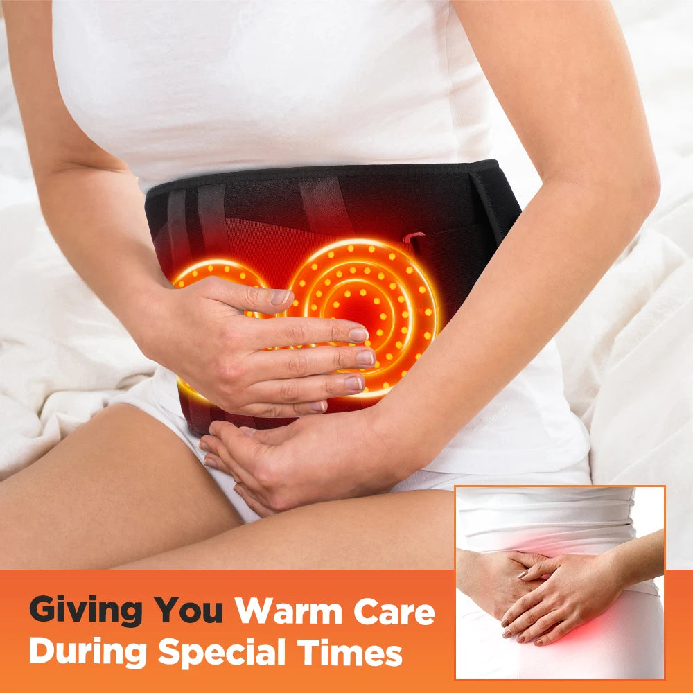 Hailicare Heating Vibration Massager Belt With Red Light Back Support