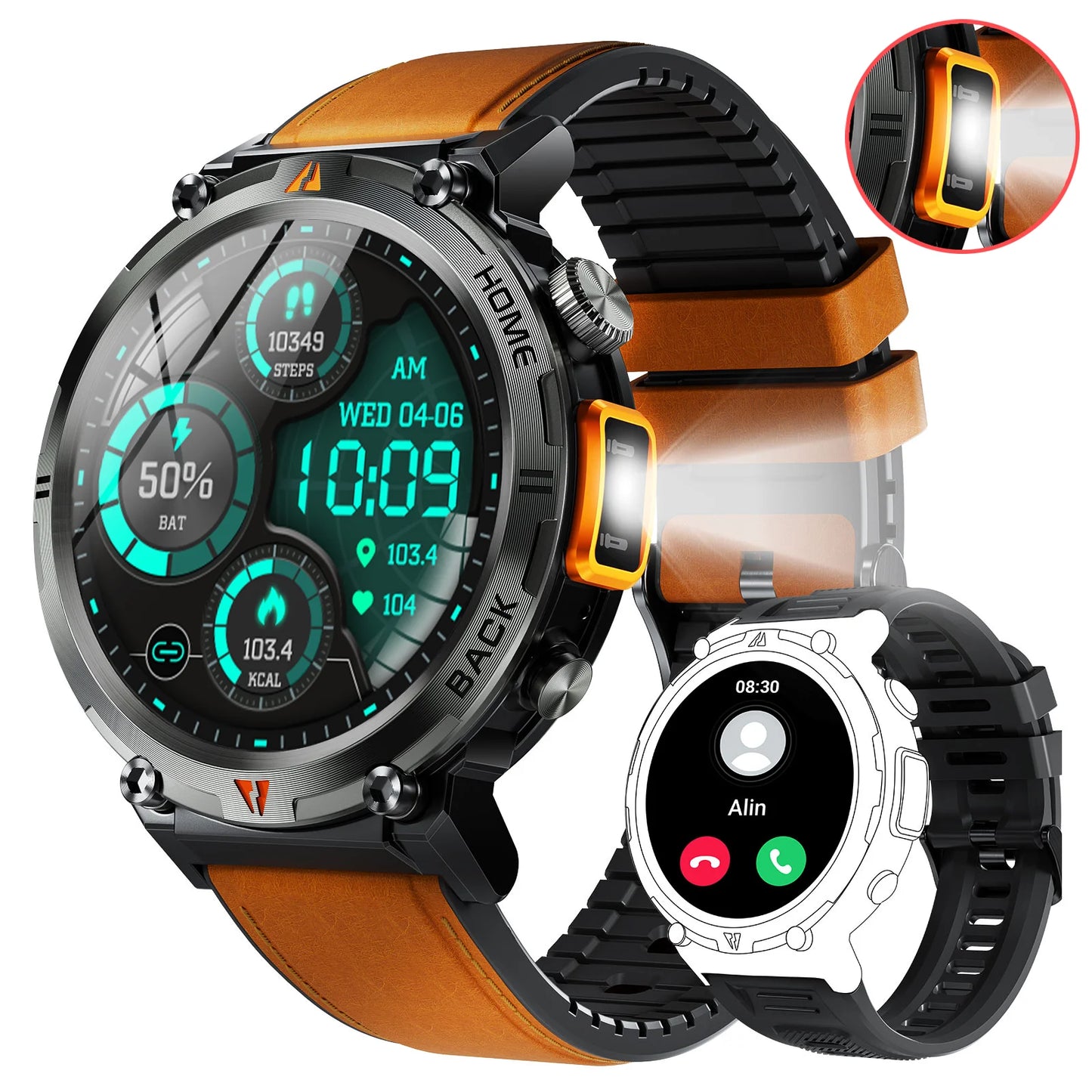 EIGIIS KE3 Smartwatch For Men Health Monitor Bluetooth Call