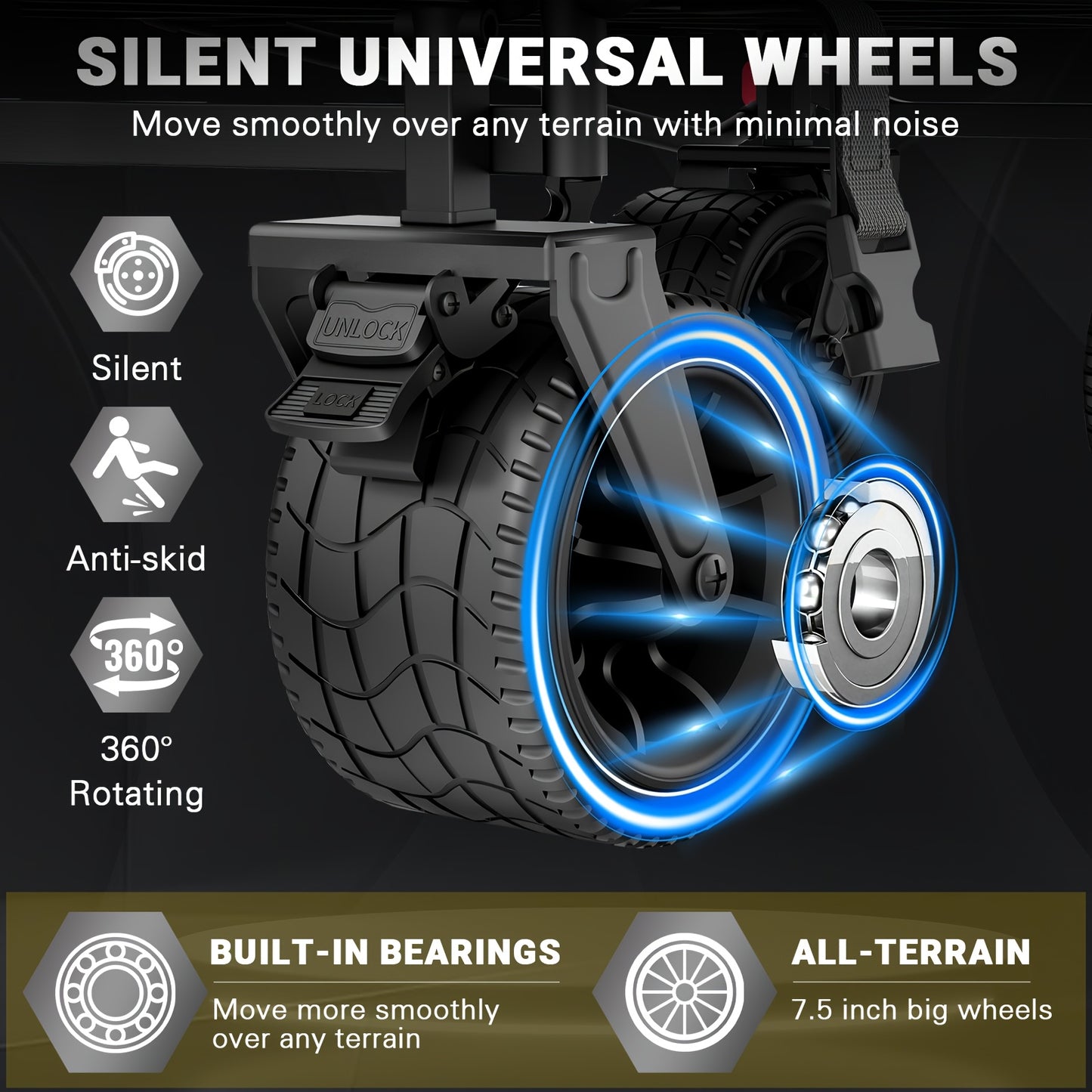 Leveleve 2 In 1 Folding Wagon and Convertible Beach Chair All Terrain