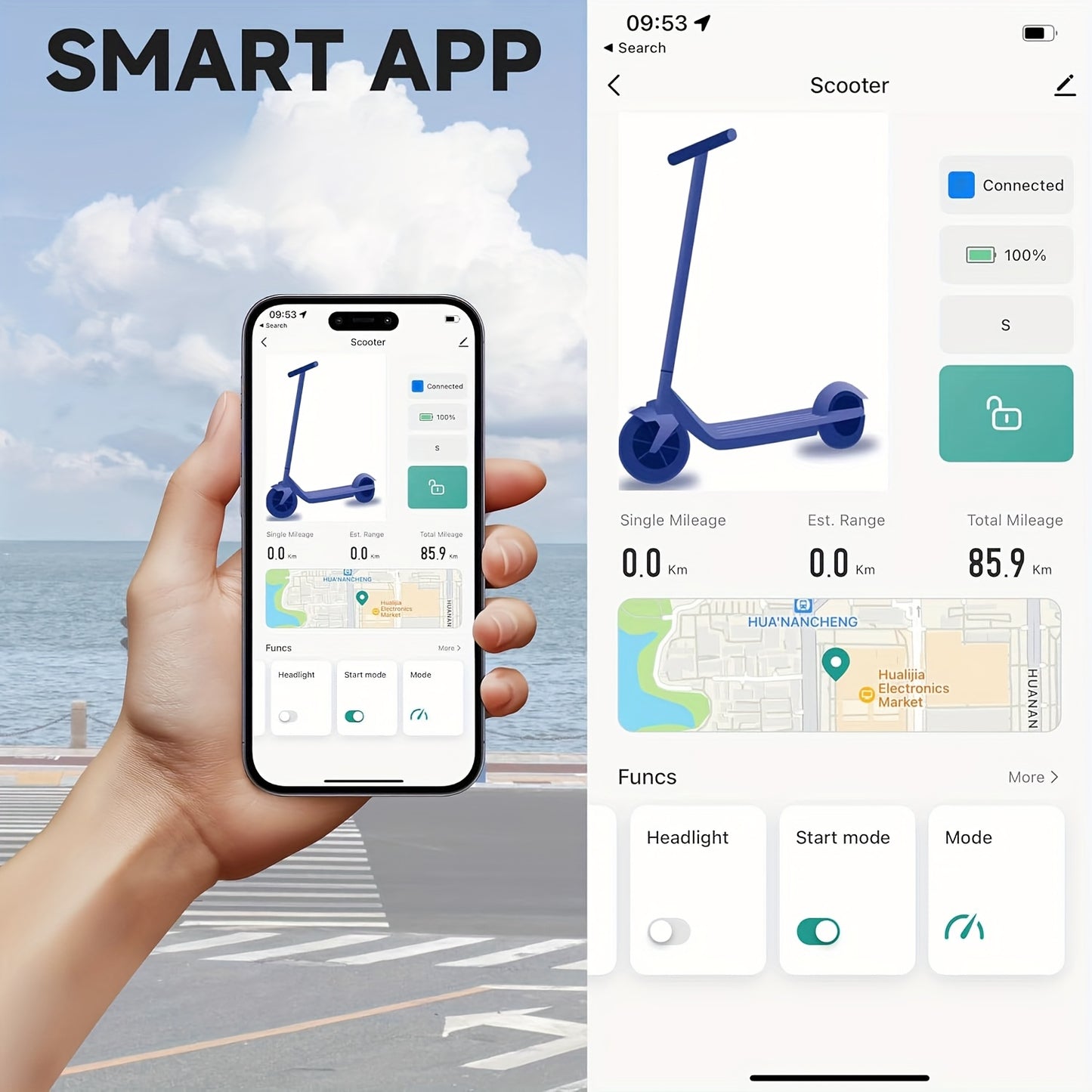 LADPED Electric Scooter 350W 500W Motor Foldable Long Range Battery